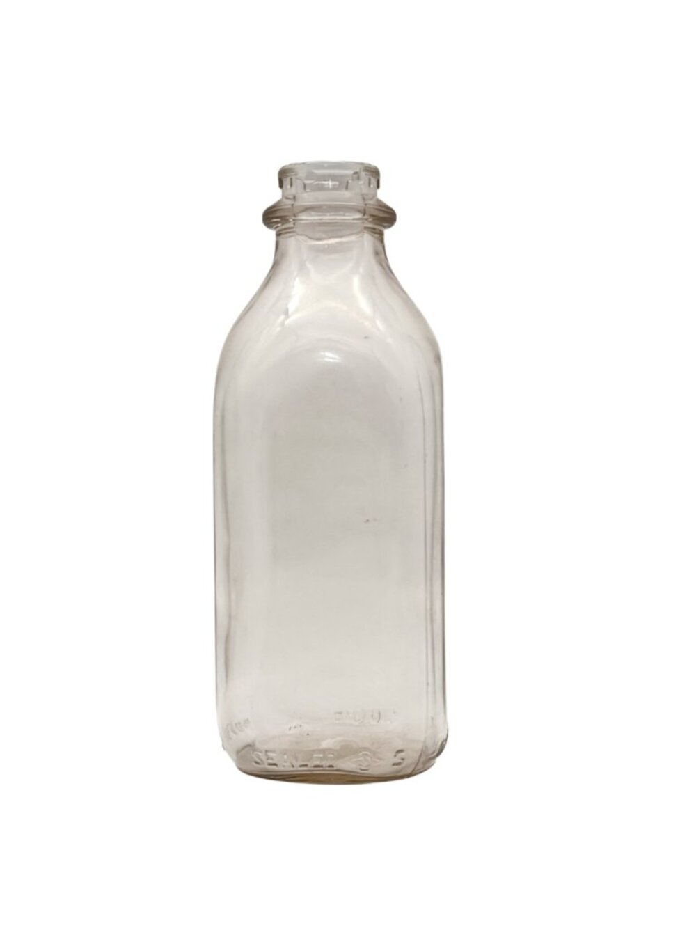 Vintage Clear Duraglas Glass Milk Bottle One Quart 32 oz. Embossed Details 9" - Picture 4 of 12